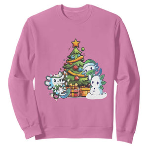 Cute Axolotl Christmas Tree Sweatshirt TS09 Azalea Print Your Wear