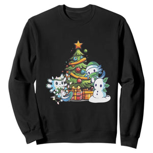 Cute Axolotl Christmas Tree Sweatshirt TS09 Black Print Your Wear