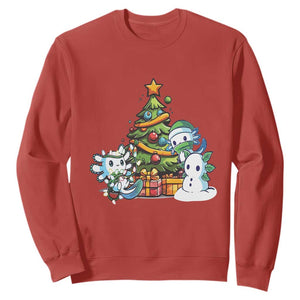 Cute Axolotl Christmas Tree Sweatshirt TS09 Red Print Your Wear