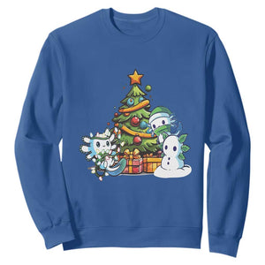 Cute Axolotl Christmas Tree Sweatshirt TS09 Royal Blue Print Your Wear