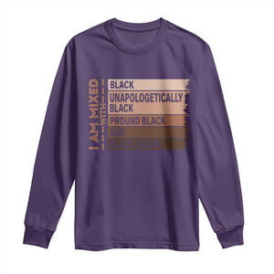 Melanin Pride Long Sleeve Shirt Yes I'm Mixed With Black TS09 Purple Print Your Wear