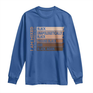 Melanin Pride Long Sleeve Shirt Yes I'm Mixed With Black TS09 Royal Blue Print Your Wear