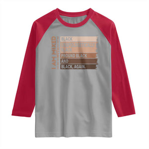 Melanin Pride Raglan Shirt Yes I'm Mixed With Black TS09 Sport Gray Red Print Your Wear