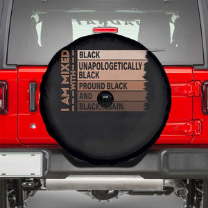 Melanin Pride Spare Tire Cover Yes I'm Mixed With Black TS09 Black Print Your Wear