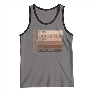 Melanin Pride Tank Top Yes I'm Mixed With Black TS09 Deep Heather Black Print Your Wear