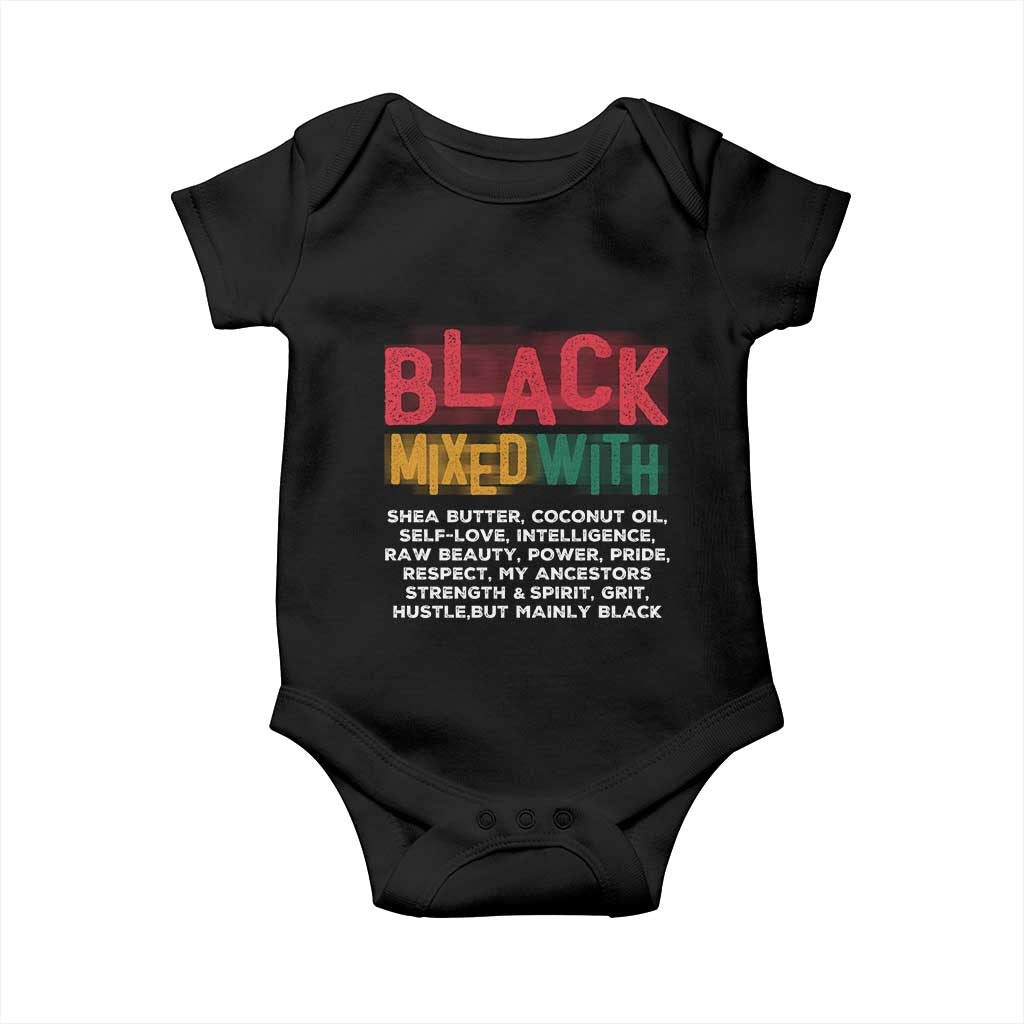 Funny Black Pride Baby Onesie Yes I'm Mixed With Black TS09 Black Print Your Wear