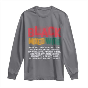 Funny Black Pride Long Sleeve Shirt Yes I'm Mixed With Black TS09 Charcoal Print Your Wear