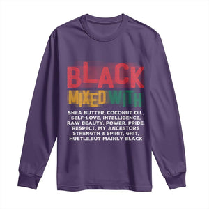 Funny Black Pride Long Sleeve Shirt Yes I'm Mixed With Black TS09 Purple Print Your Wear