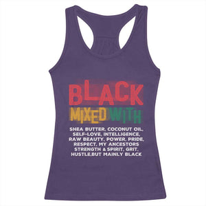 Funny Black Pride Racerback Tank Top Yes I'm Mixed With Black TS09 Purple Print Your Wear