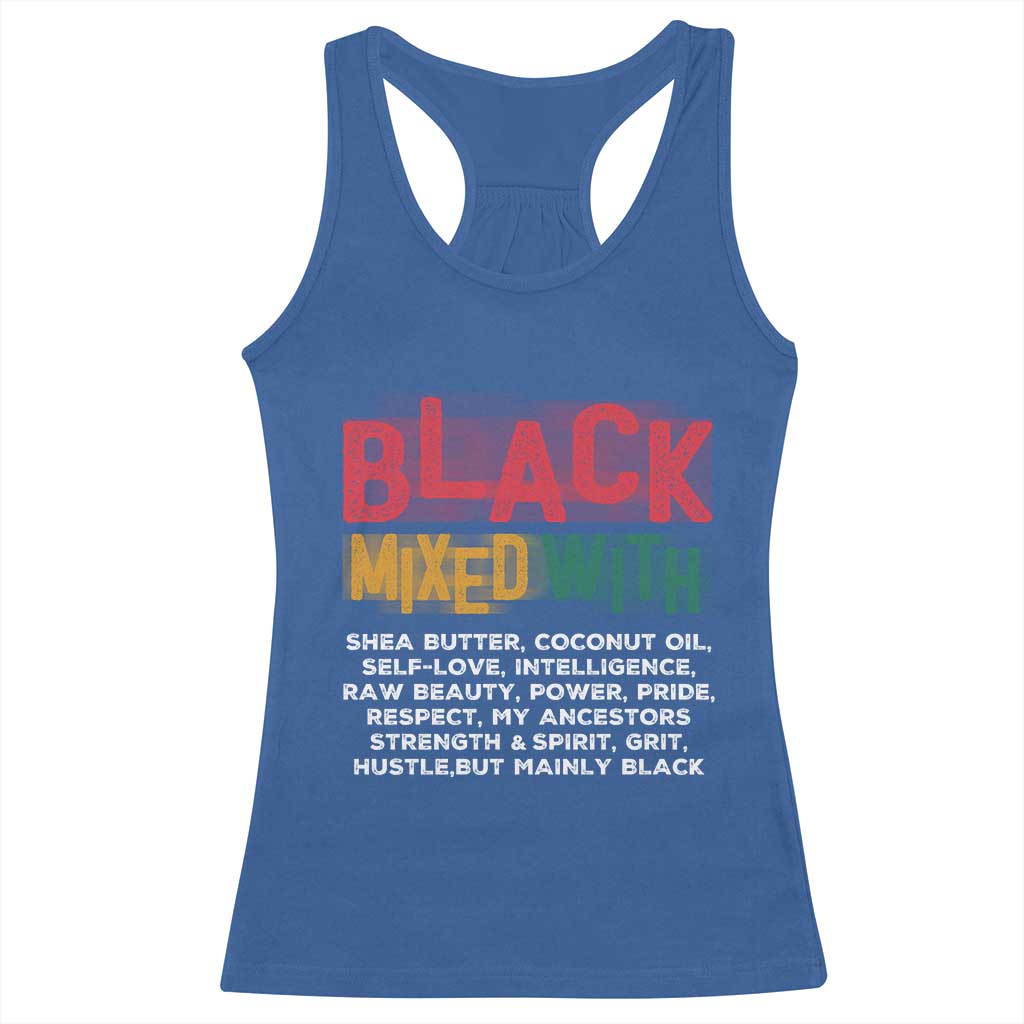 Funny Black Pride Racerback Tank Top Yes I'm Mixed With Black TS09 Royal Blue Print Your Wear