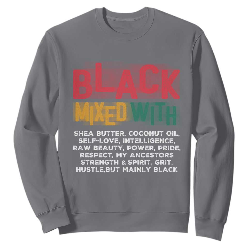 Funny Black Pride Sweatshirt Yes I'm Mixed With Black TS09 Charcoal Print Your Wear