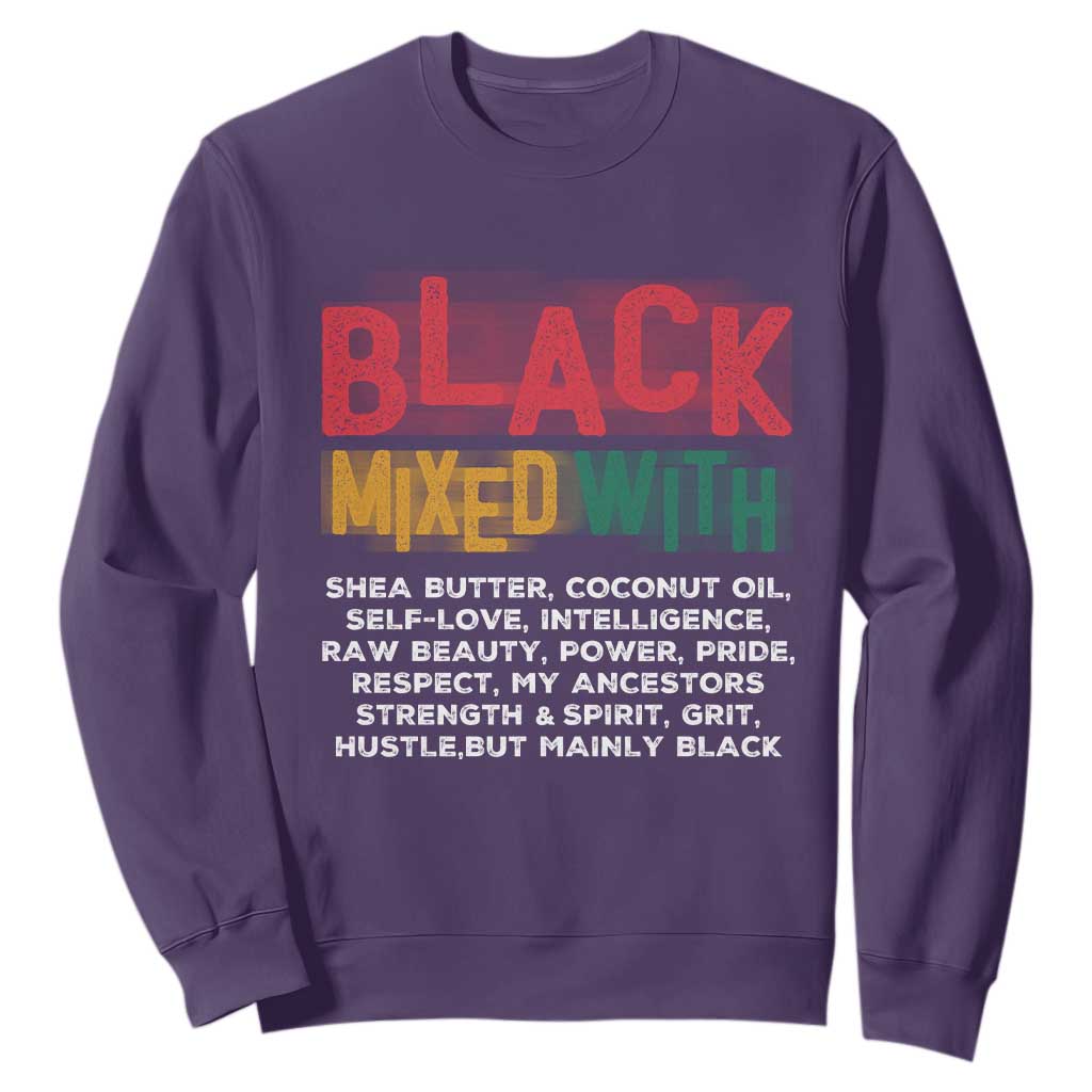 Funny Black Pride Sweatshirt Yes I'm Mixed With Black TS09 Purple Print Your Wear