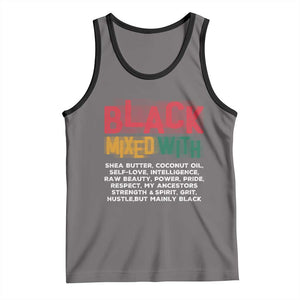 Funny Black Pride Tank Top Yes I'm Mixed With Black TS09 Deep Heather Black Print Your Wear