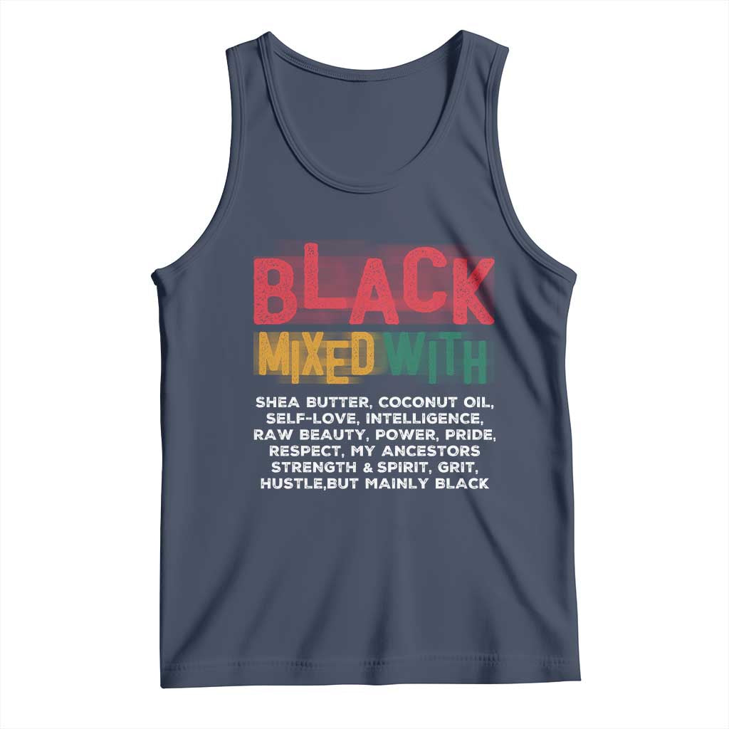 Funny Black Pride Tank Top Yes I'm Mixed With Black TS09 Navy Print Your Wear
