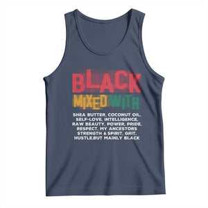 Funny Black Pride Tank Top Yes I'm Mixed With Black TS09 Navy Print Your Wear