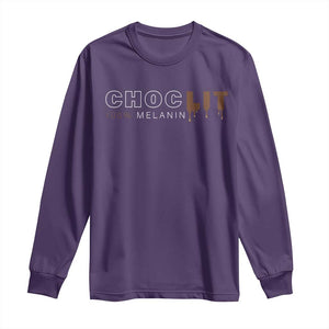 Black Pride Long Sleeve Shirt Choclit 100% Melanin African American TS09 Purple Print Your Wear