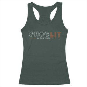 Black Pride Racerback Tank Top Choclit 100% Melanin African American TS09 Dark Forest Green Print Your Wear