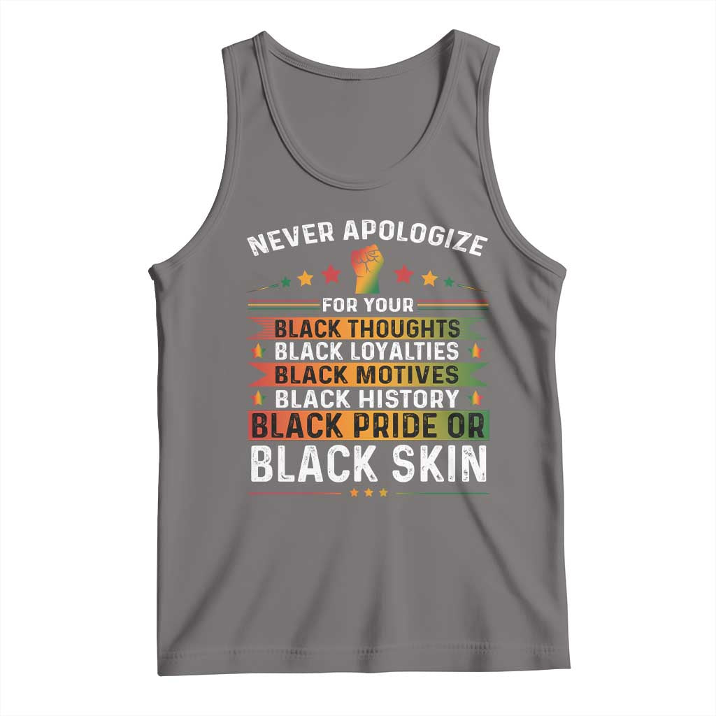 Black Pride Tank Top Never Apologize For Your Blackness Black History Month TS09 Deep Heather Print Your Wear