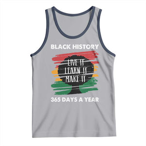 Black History Inspirational Tank Top Live It Learn It Make It TS09 Athletic Heather Navy Print Your Wear