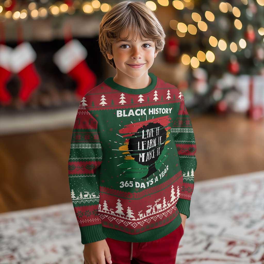 Black History Inspirational Ugly Christmas Sweater Live It Learn It Make It TS09 Christmas Print Your Wear