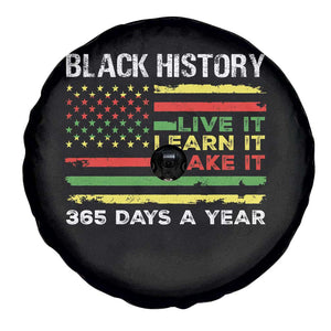 Black History Month Spare Tire Cover Live It Learn It Make It African American TS09 Print Your Wear