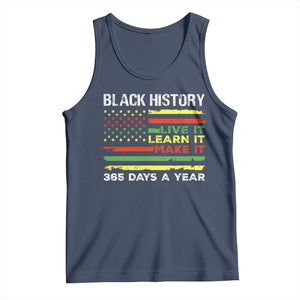 Black History Month Tank Top Live It Learn It Make It African American TS09 Navy Print Your Wear