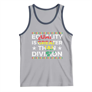 Black History Month Tank Top Equality Is Greater Than Division TS09 Athletic Heather Navy Print Your Wear