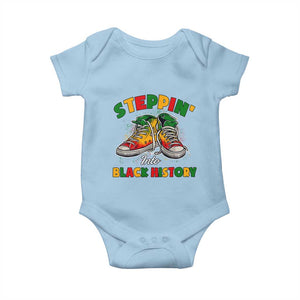 Stepping Into Black History Month Baby Onesie TS09 Light Blue Print Your Wear