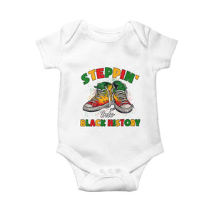 Stepping Into Black History Month Baby Onesie TS09 White Print Your Wear