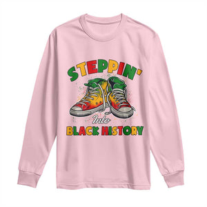 Stepping Into Black History Month Long Sleeve Shirt TS09 Light Pink Print Your Wear