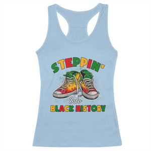 Stepping Into Black History Month Racerback Tank Top TS09 Light Blue Print Your Wear