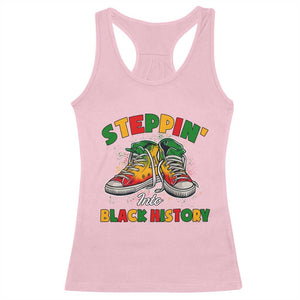 Stepping Into Black History Month Racerback Tank Top TS09 Light Pink Print Your Wear