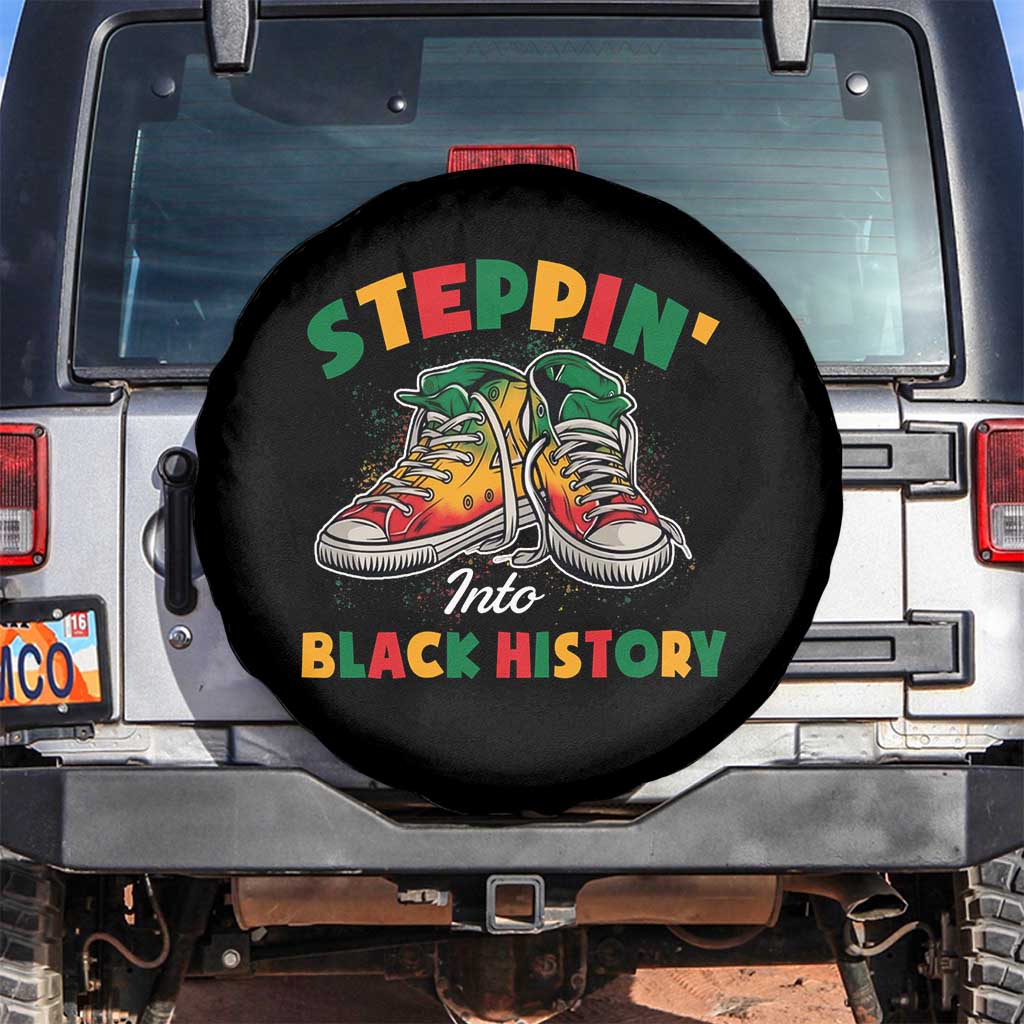 Stepping Into Black History Month Spare Tire Cover TS09 No hole Black Print Your Wear