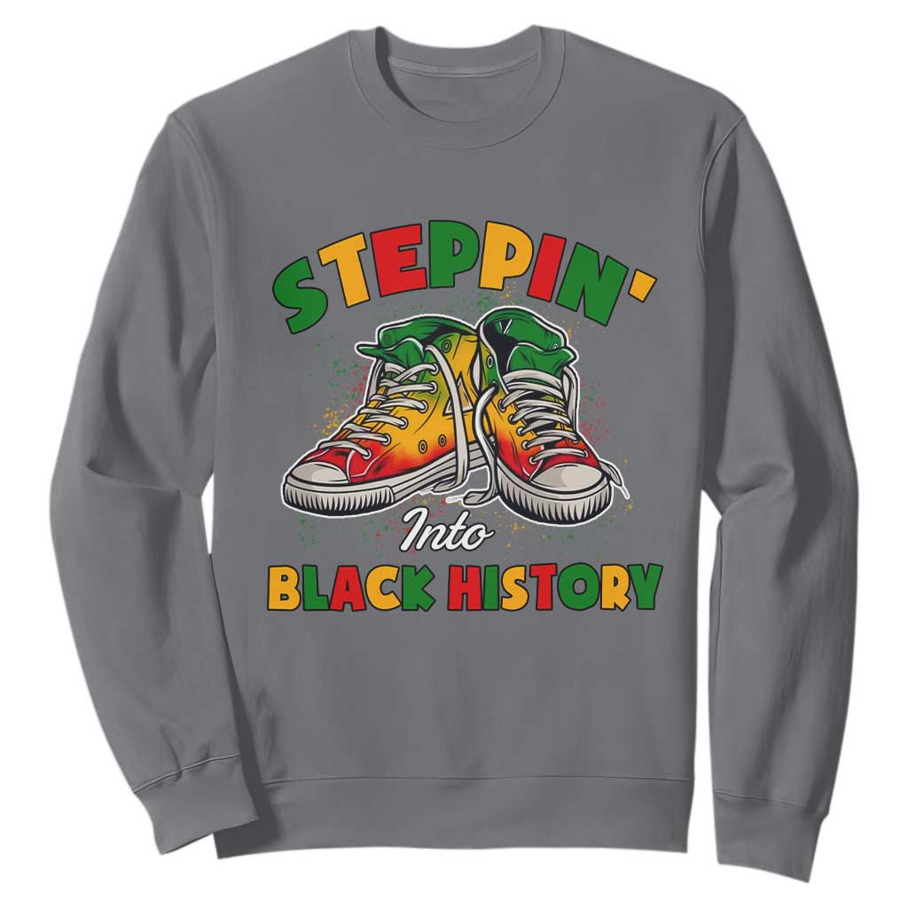 Stepping Into Black History Month Sweatshirt TS09 Charcoal Print Your Wear