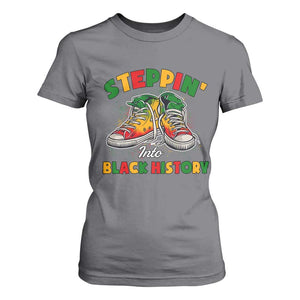 Stepping Into Black History Month T Shirt For Women TS09 Charcoal Print Your Wear