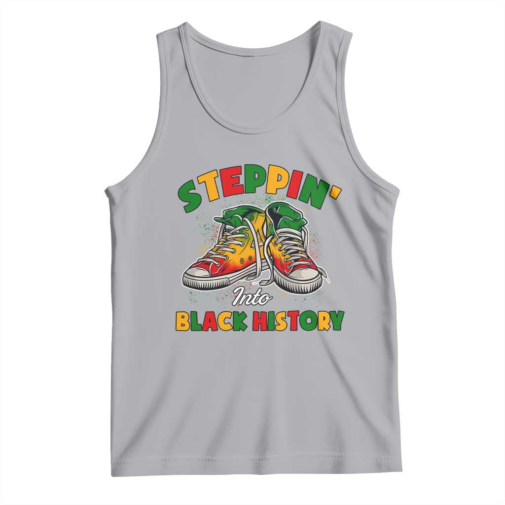 Stepping Into Black History Month Tank Top TS09 Athletic Heather Print Your Wear