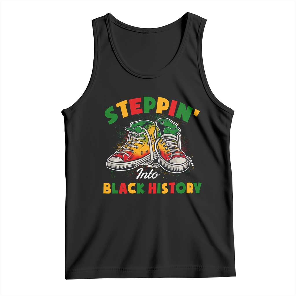 Stepping Into Black History Month Tank Top TS09 Black Print Your Wear