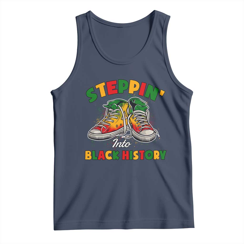 Stepping Into Black History Month Tank Top TS09 Navy Print Your Wear