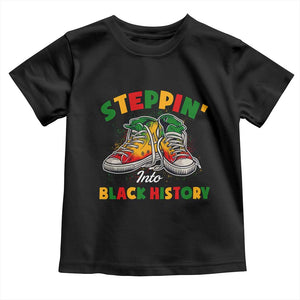 Stepping Into Black History Month Toddler T Shirt TS09 Black Print Your Wear