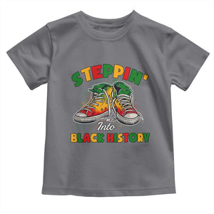 Stepping Into Black History Month Toddler T Shirt TS09 Charcoal Print Your Wear