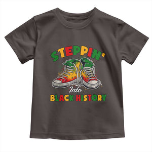 Stepping Into Black History Month Toddler T Shirt TS09 Dark Chocolate Print Your Wear