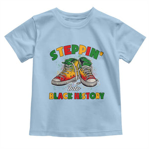 Stepping Into Black History Month Toddler T Shirt TS09 Light Blue Print Your Wear