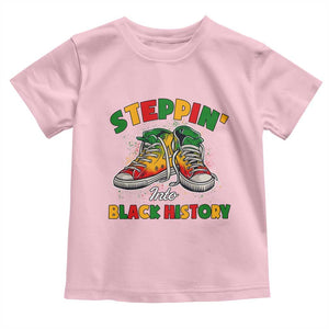 Stepping Into Black History Month Toddler T Shirt TS09 Light Pink Print Your Wear