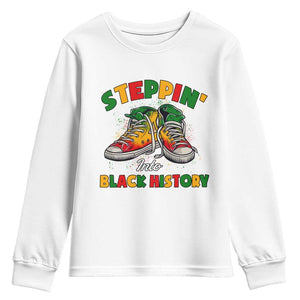 Stepping Into Black History Month Youth Sweatshirt TS09 White Print Your Wear