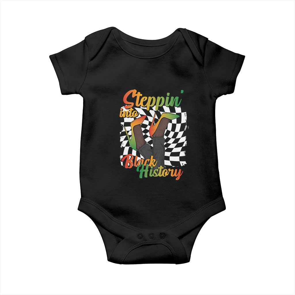 Stepping Into Black History Month Baby Onesie African American Women Melanin Pride TS09 Black Print Your Wear