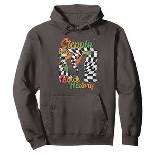 Stepping Into Black History Month Hoodie African American Women Melanin Pride TS09 Dark Chocolate Print Your Wear