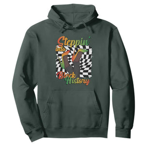 Stepping Into Black History Month Hoodie African American Women Melanin Pride TS09 Dark Forest Green Print Your Wear