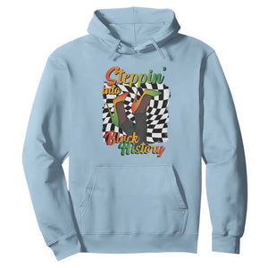 Stepping Into Black History Month Hoodie African American Women Melanin Pride TS09 Light Blue Print Your Wear