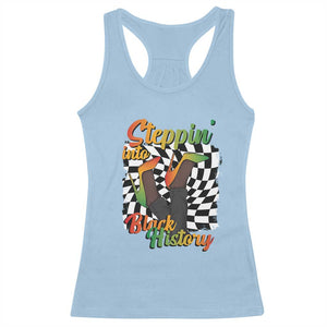 Stepping Into Black History Month Racerback Tank Top African American Women Melanin Pride TS09 Light Blue Print Your Wear