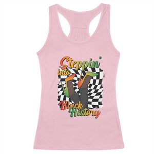 Stepping Into Black History Month Racerback Tank Top African American Women Melanin Pride TS09 Light Pink Print Your Wear